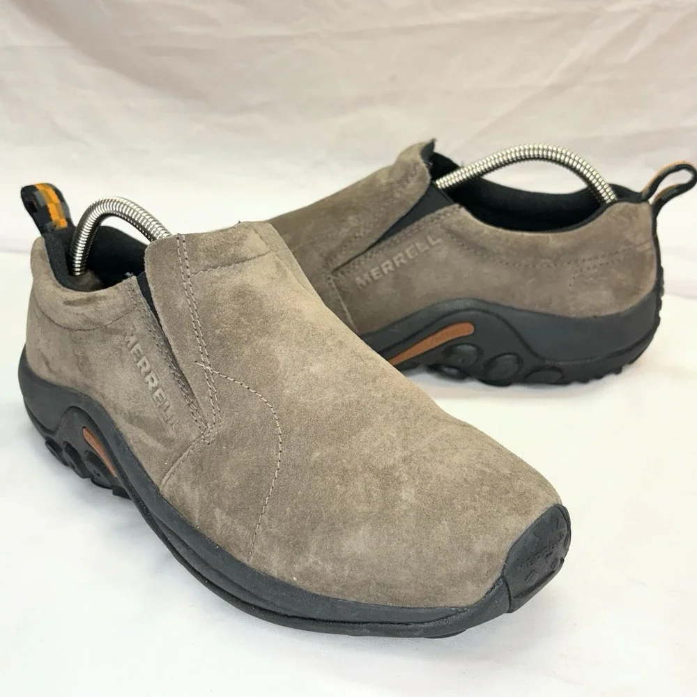 Merrell Jungle Moc Hiking Shoe Men's Sz 8 Brown Gunsmoke Suede Slip On J63787W